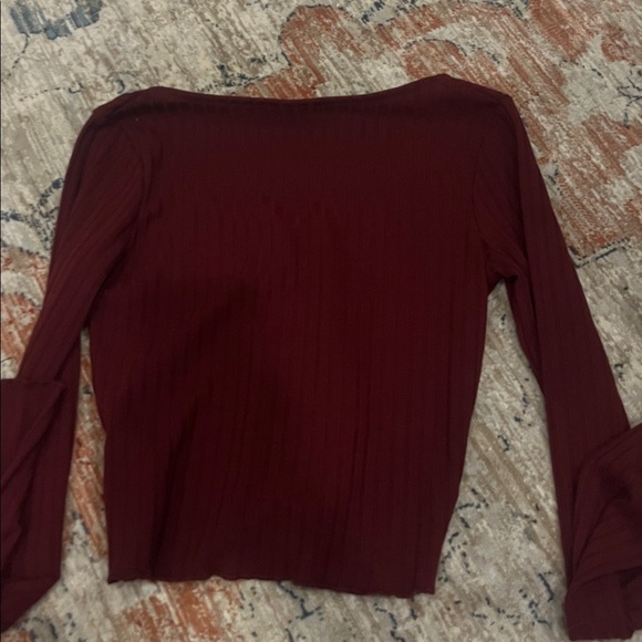 Simons Deep Red Button-Up Blouse - Picture 2 of 2